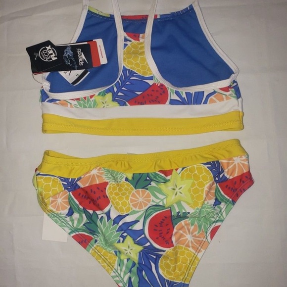 SpeedoGirls' Print Block Two Piece Bikini Set (Big Kid) - Picture 5 of 7